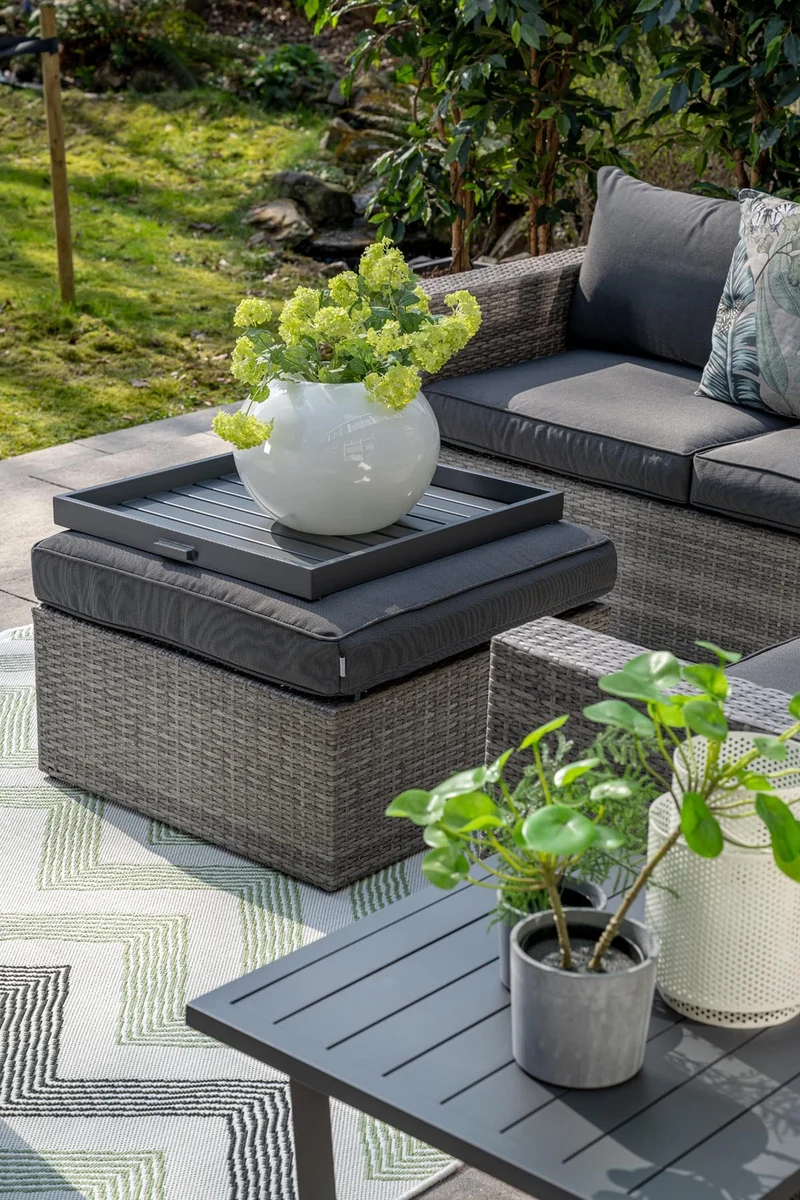 Cayman II lounge set 4-delig - organic grey/antraciet