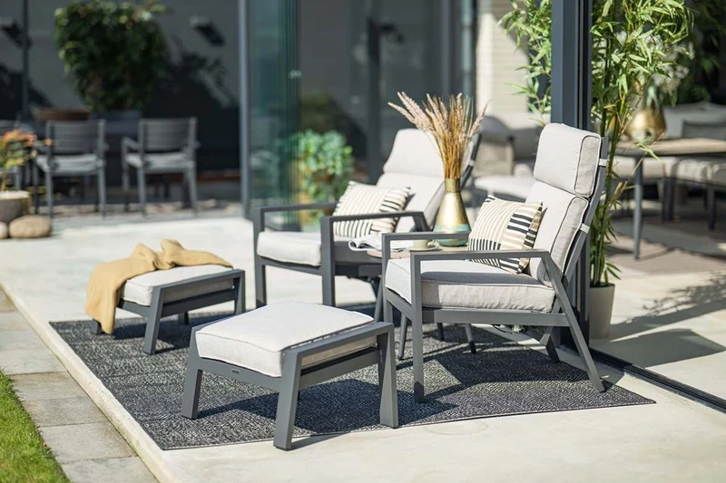 Max verstelbare fauteuil inclusief voetenbank - carbon black - desert sand