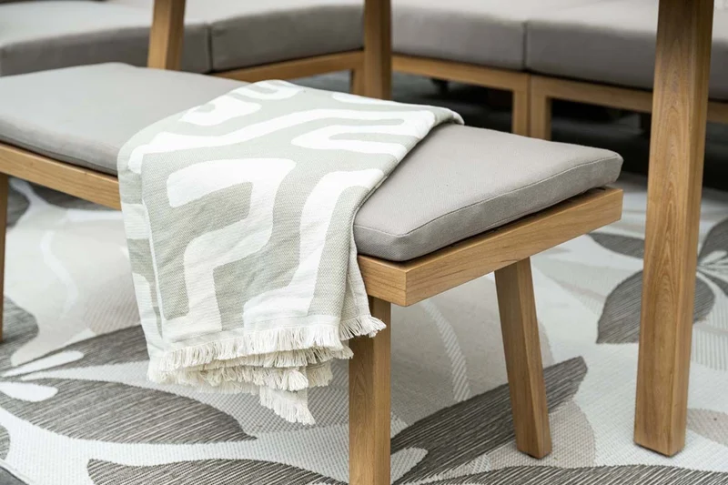 Decala sportbank - aluminium - light teak look - desert sand