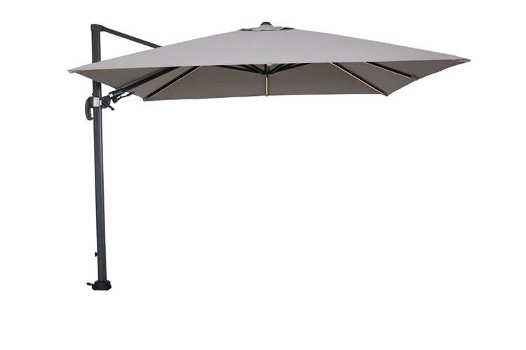 Hawaii Lumen parasol - 300x300 cm - carbon black - zand