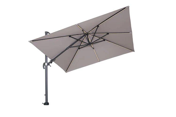 Hawaii Lumen parasol - 300x300 cm - carbon black - zand