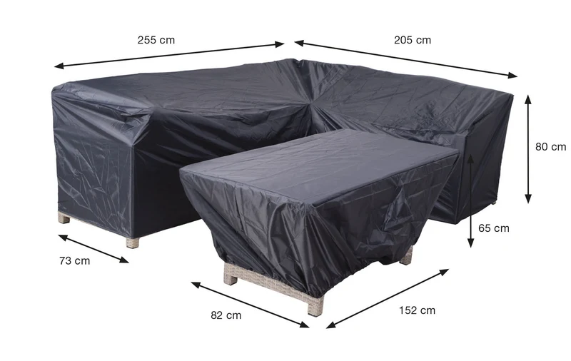 Coverit lounge-diningset hoes - 255/205x73xH80 & 152x82xH65 cm