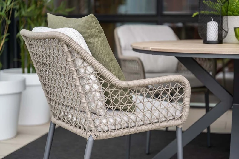 Garden Impressions Toledo tuinstoelen set van 4 taupe