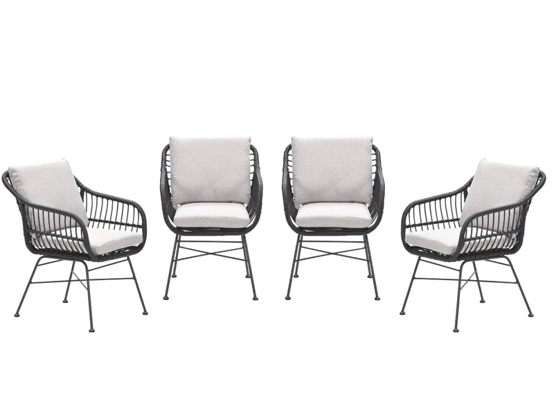Garden Impressions Margriet tuinstoelen set van 4 zwart