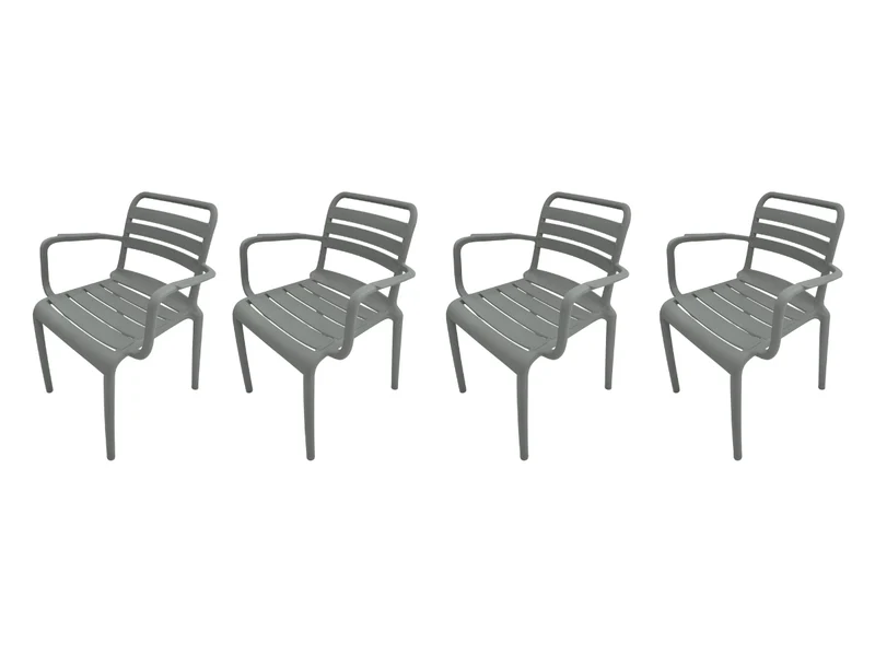 Garden Impressions Orleans tuinstoelen set van 4 – stone green