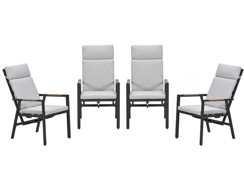 Garden Impressions Felini verstelbare tuinstoelen set van 4 – carbon black