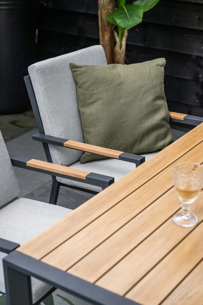 Garden Impressions Felini tuinstoelen set van 4 – carbon black / valley sand