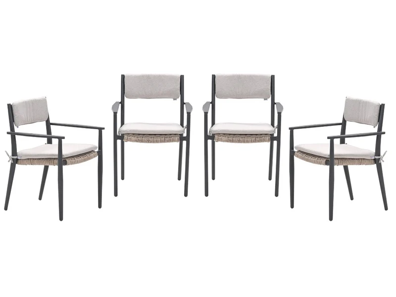 Garden Impressions Parijs tuinstoelen set van 4 – carbon black / desert sand