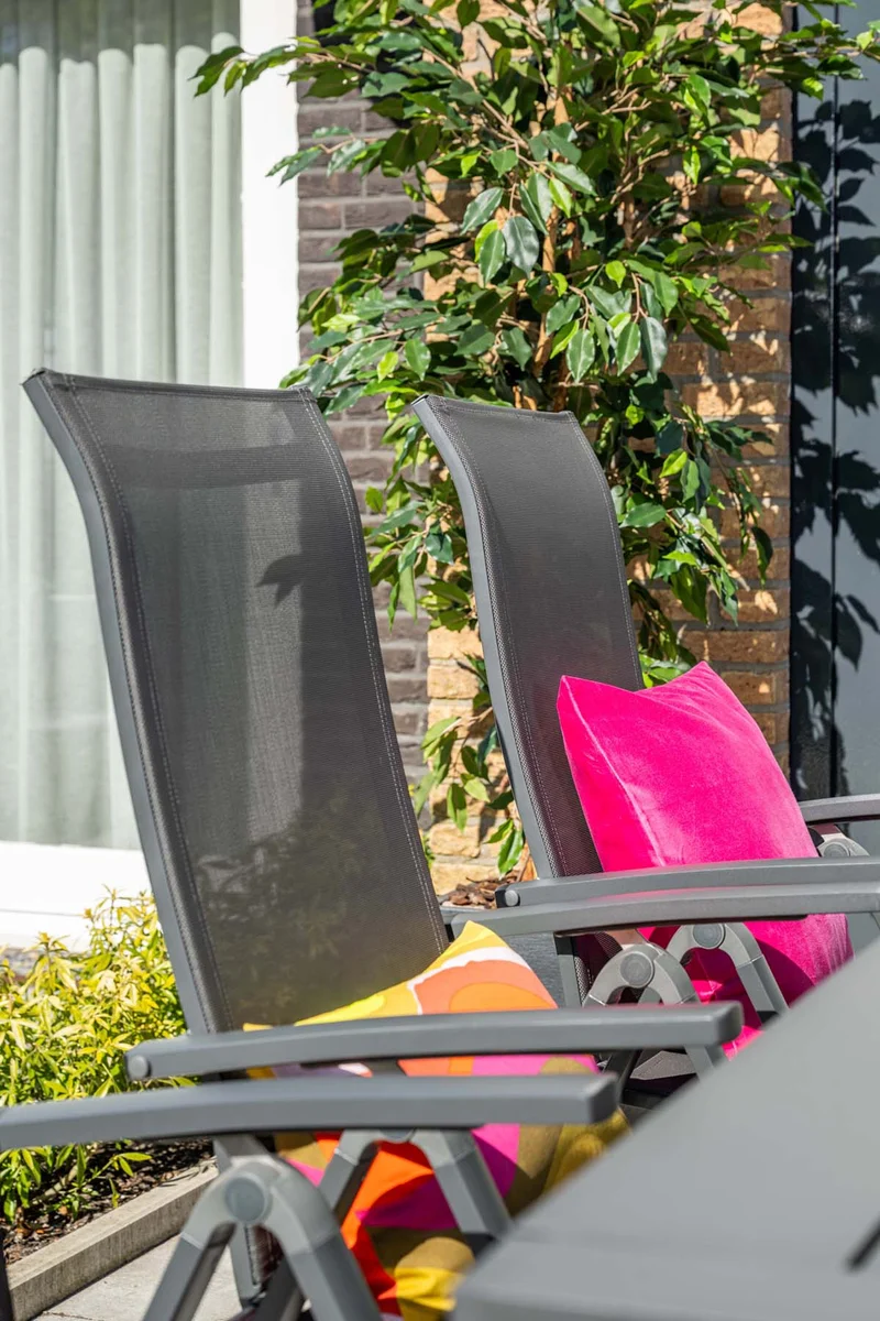Garden Impressions Osaka verstelbare tuinstoelen set van 4 – carbon black / dark grey