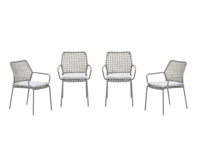 Garden Impressions Swifty tuinstoelen set van 4 – taupe / rope natural sand