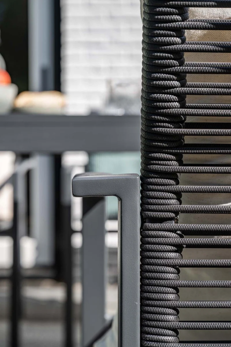 Garden Impressions Cosmo tuinstoelen set van 4 – carbon black / rope dark grey