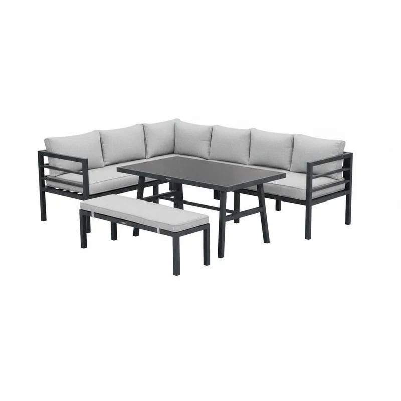 Garden Impressions Bleco II lounge-diningset- carbon black-desert sand