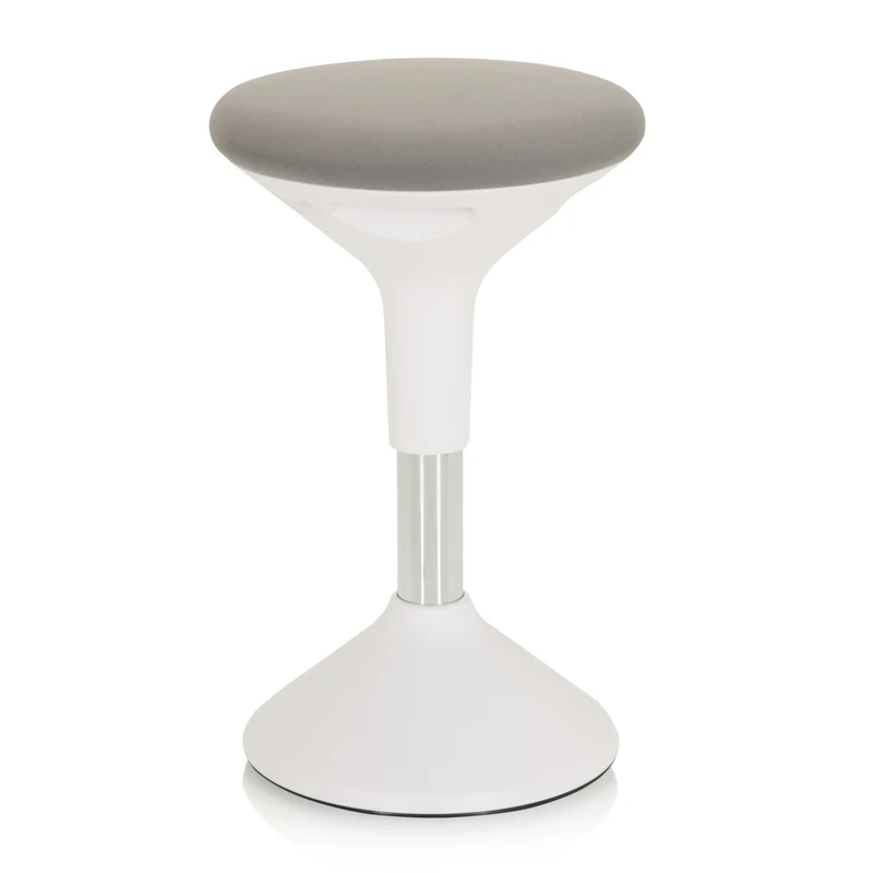 B-Ware hjh OFFICE Stehhocker Stehhilfe Hocker Balance Sit II W Stoff weiß grau