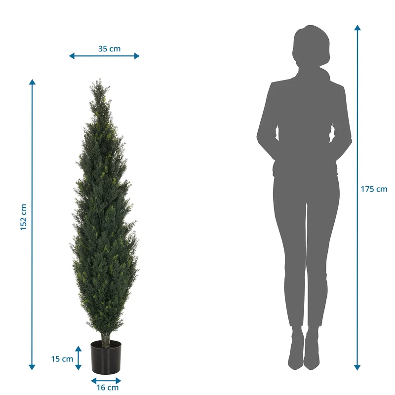 B-Ware hjh OFFICE Kunstpflanze Kunstbaum Zeder CEDRUS 152 cm grün künstlich Kunstblume