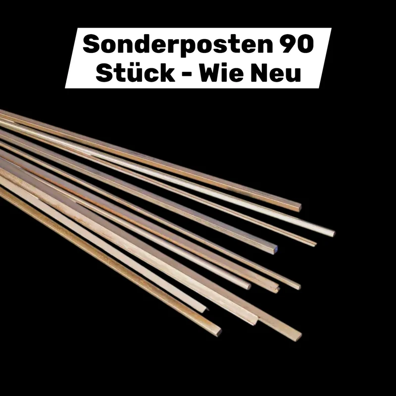 B-Ware Reely Rundmessing Stab Profil Messing 2 mm Durchmesser 500 mm Länge 90 STÜCK