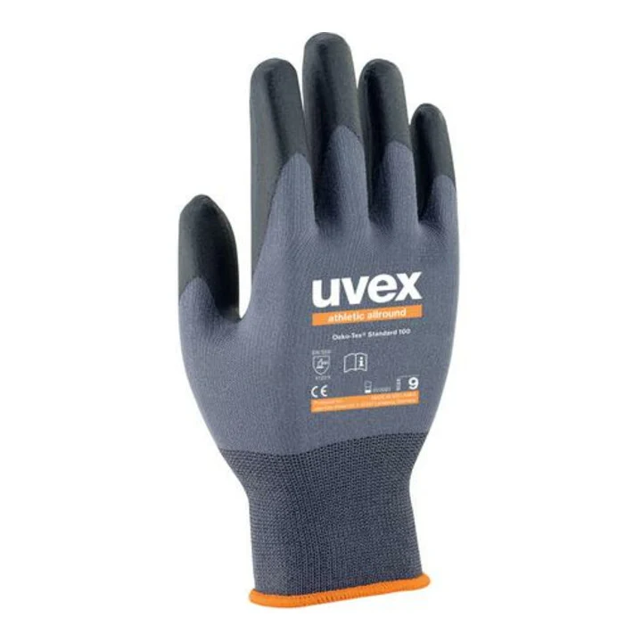 B-Ware Uvex Montagehandschuhe Schutzhandschuhe Arbeitshandschuhe Größe 9 grau 12 Paar