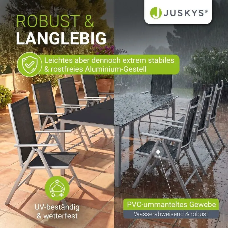 B-Ware Gartengarnitur Milano Gartenset 7-teilig Aluminium Tischgruppe UV-beständig