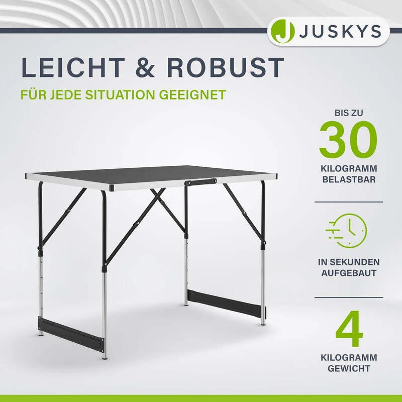 B-Ware Alu Klapptisch 3er Set Camping Tisch höhenverstellbar klappbar 100x60cm flexibel