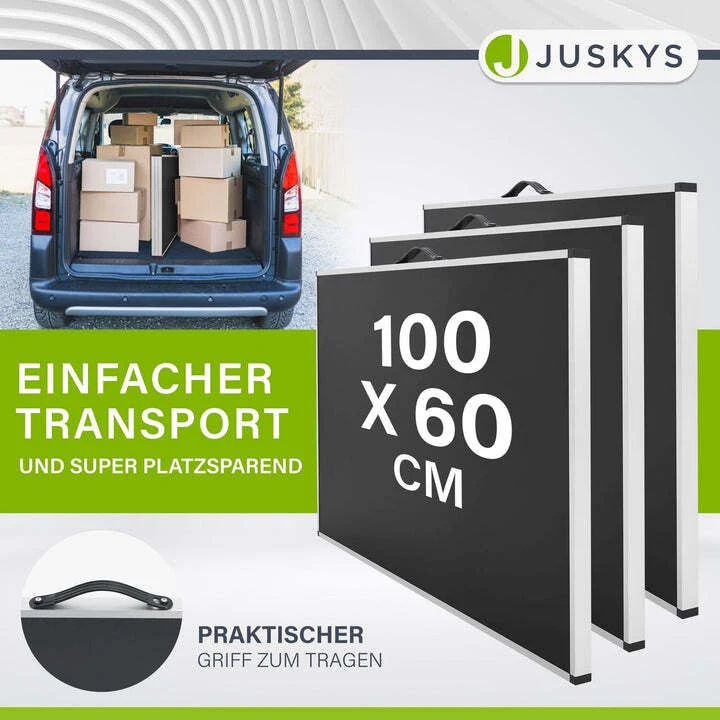 B-Ware Alu Klapptisch 3er Set Camping Tisch höhenverstellbar klappbar 100x60cm flexibel