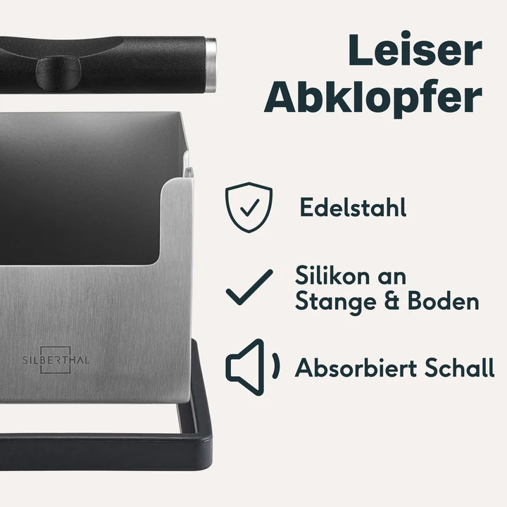B-Ware SILBERTHAL Abklopfbehälter Knockbox Abklopfer Kaffeesatz Tamper Edelstahl537