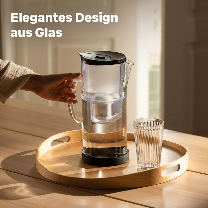 B-Ware SILBERTHAL Wasser Filterkanne Glas Wasserfilter Kartusche Wasserfilter Kalk