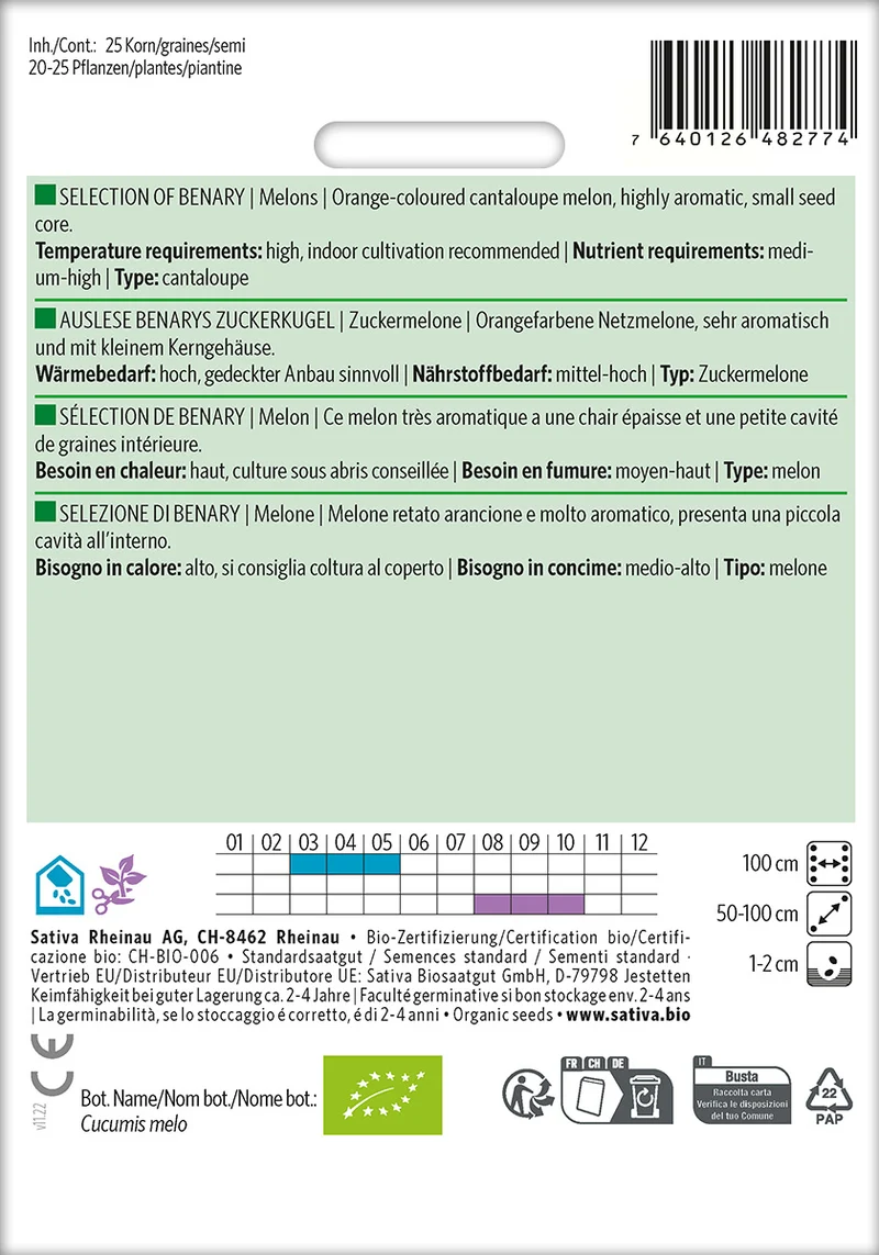 BIO Saatgut Melone Auslese (Benarys Zuckerkugel)