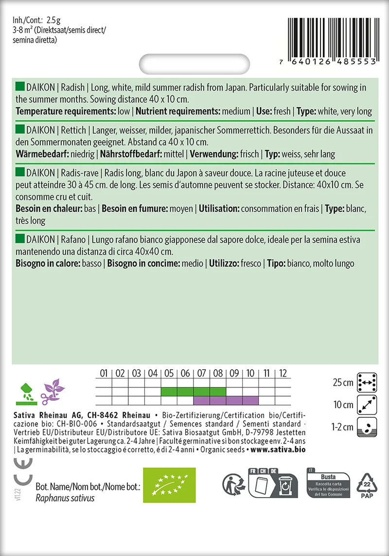 BIO Saatgut Rettich Daikon