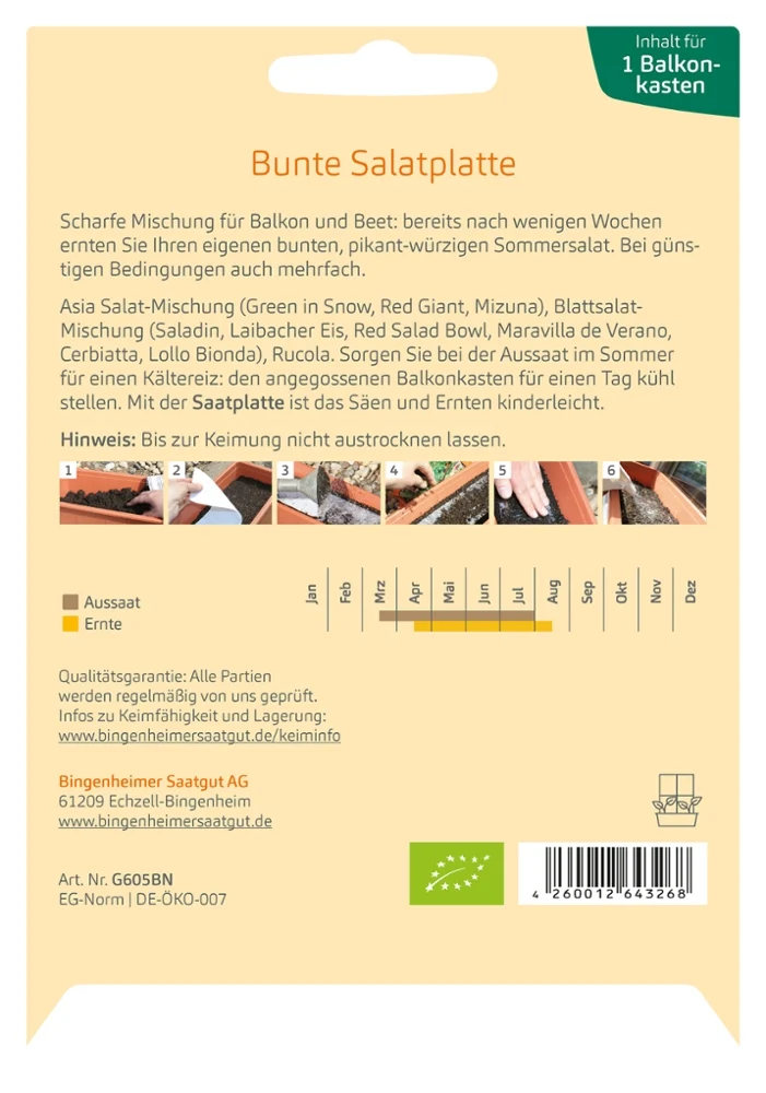 BIO Saatgut Bunte Salatplatte