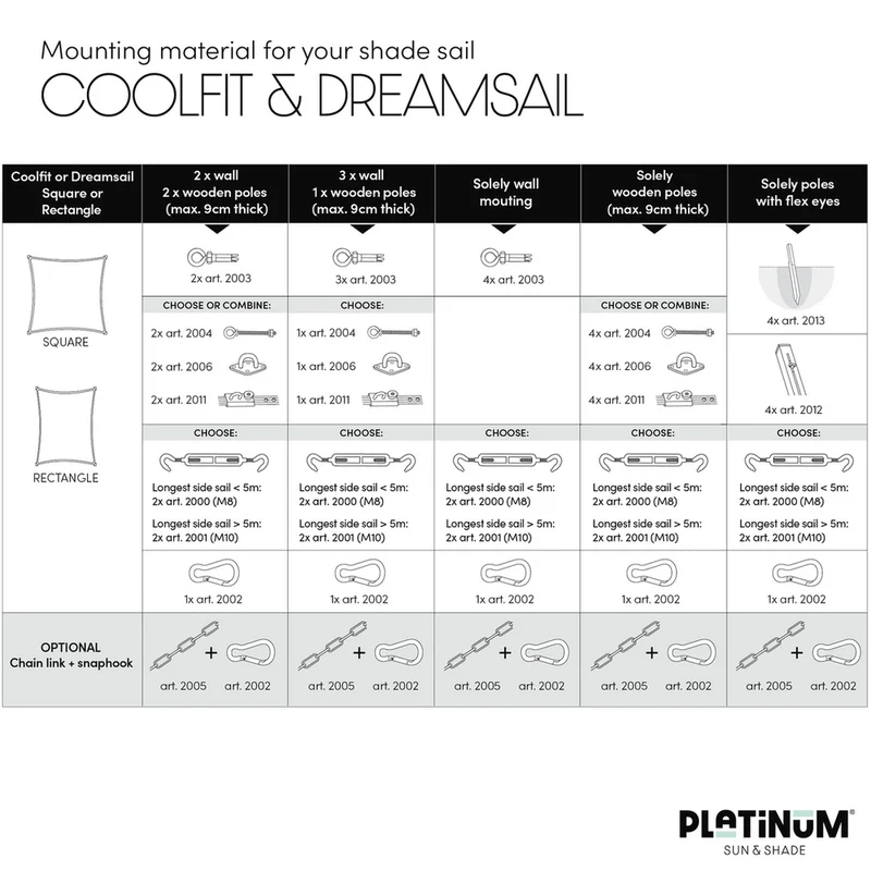 Platinum Sun & Shade Coolfit schaduwdoek driehoek 90°, 570x400x400cm, Zand