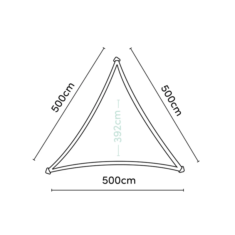 Platinum Sun & Shade Coolfit schaduwdoek driehoek, 500x500x500cm, Zand