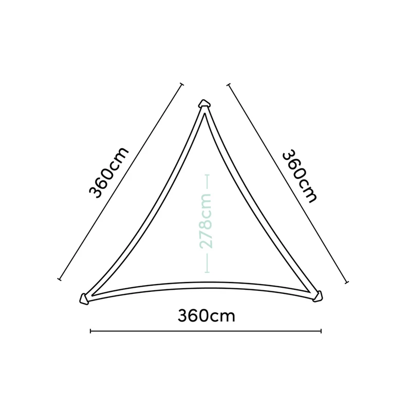 Platinum Sun & Shade Coolfit schaduwdoek driehoek, 360x360x360cm, Zwart