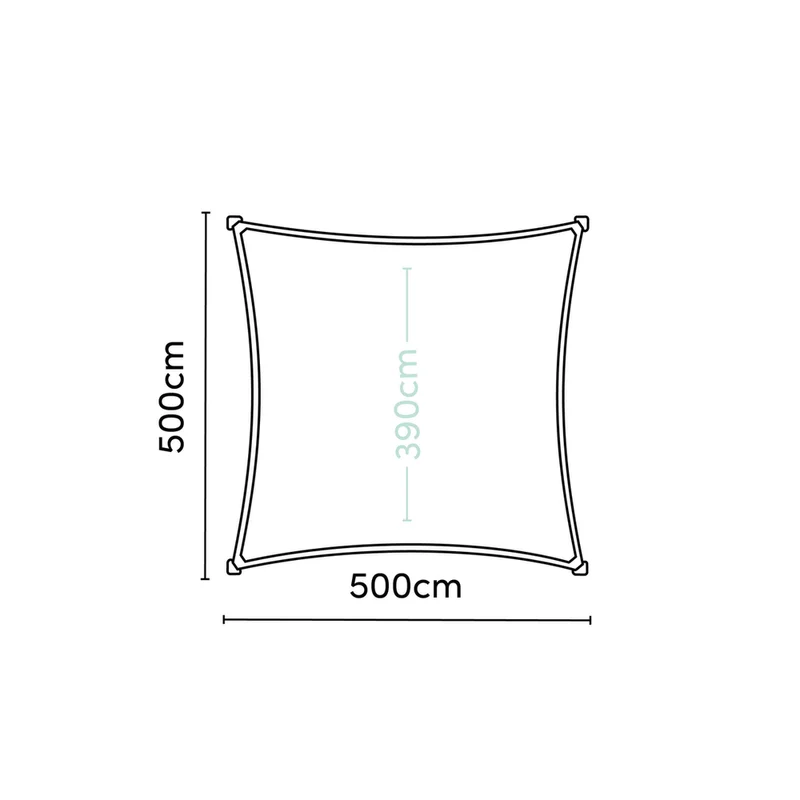 Platinum Sun & Shade Coolfit schaduwdoek vierkant, 500x500cm, Zand