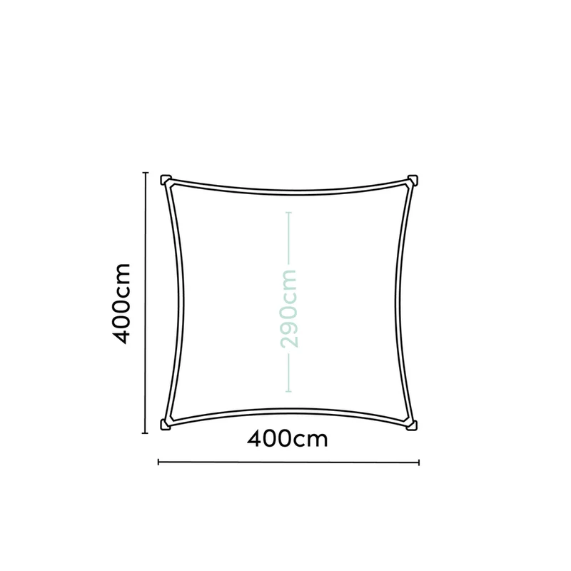 Platinum Sun & Shade Dreamsail schaduwdoek vierkant, 400x400cm, Ecru