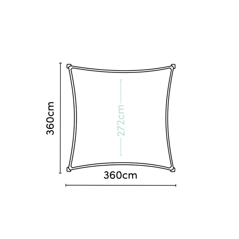 Platinum Sun & Shade Coolfit schaduwdoek vierkant, 360x360cm, Olijf