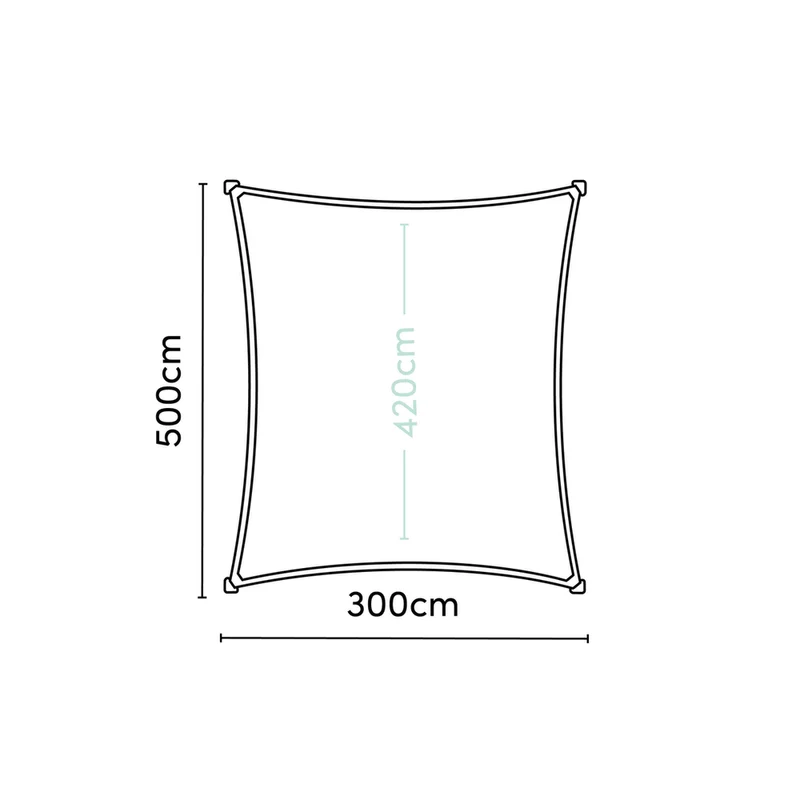Platinum Sun & Shade Coolfit schaduwdoek rechthoek, 500x300cm, Ecru wit