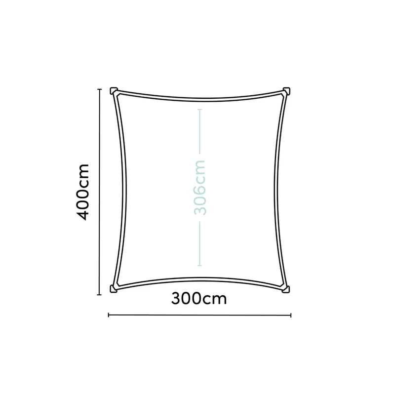 Platinum Sun & Shade Coolfit schaduwdoek rechthoek, 400x300cm, Ecru wit