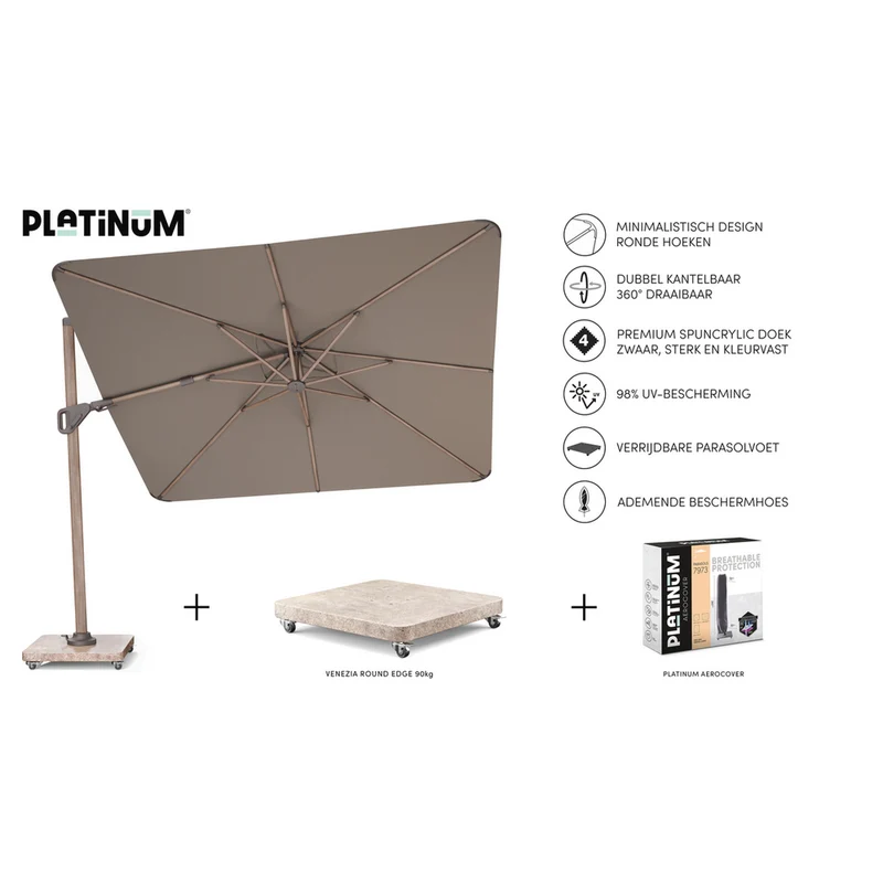 Platinum Sun & Shade zweefparasol Nexus T² Premium Mocha 300x300 Havana
