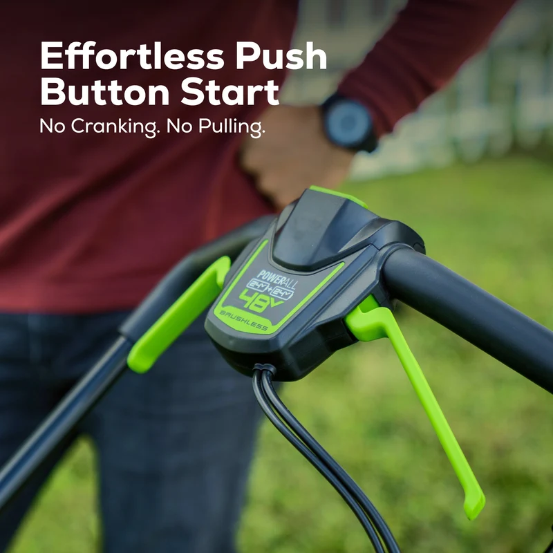 48V (24V x 2) 20" Cordless Battery Push Mower: (2) 4.0 Ah USB Batteries and Dual-Port Rapid Charger, LM2002