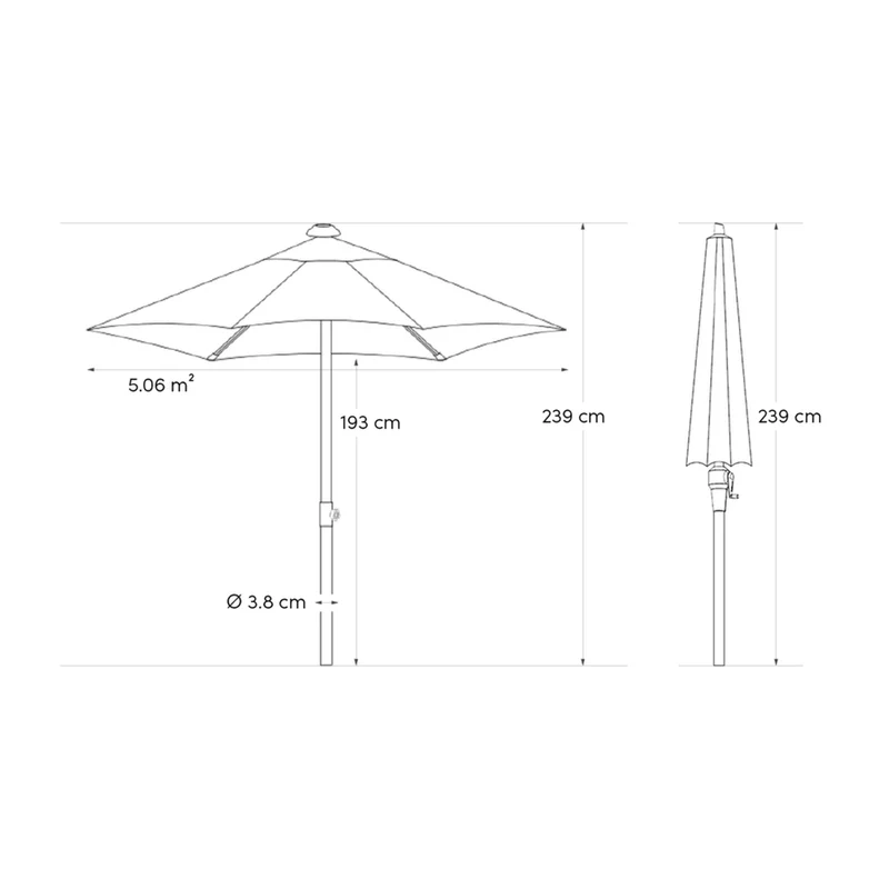 Platinum Sun & Shade parasol Lisboa ø250 taupe
