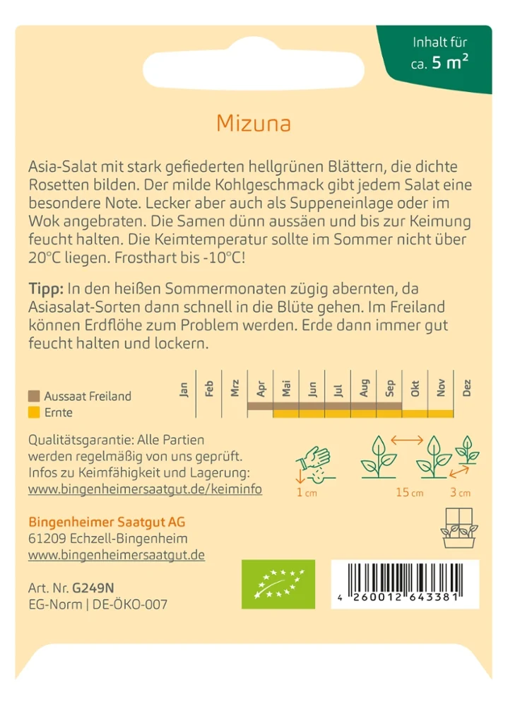 BIO Saatgut Asiasalat Mizuna