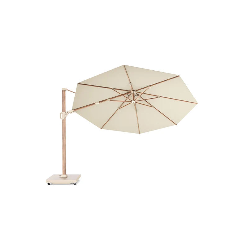 Platinum Sun & Shade zweefparasol Challenger T² premium Teak look ø350 Champagne
