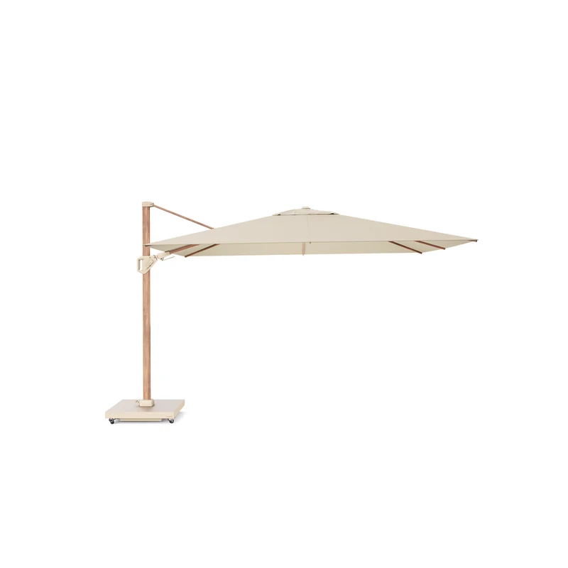 Platinum Sun & Shade zweefparasol Challenger T² premium Teak look 260x350 Champagne
