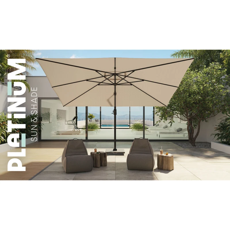 Platinum Sun & Shade zweefparasol Challenger T¹ ø350 lichtgrijs