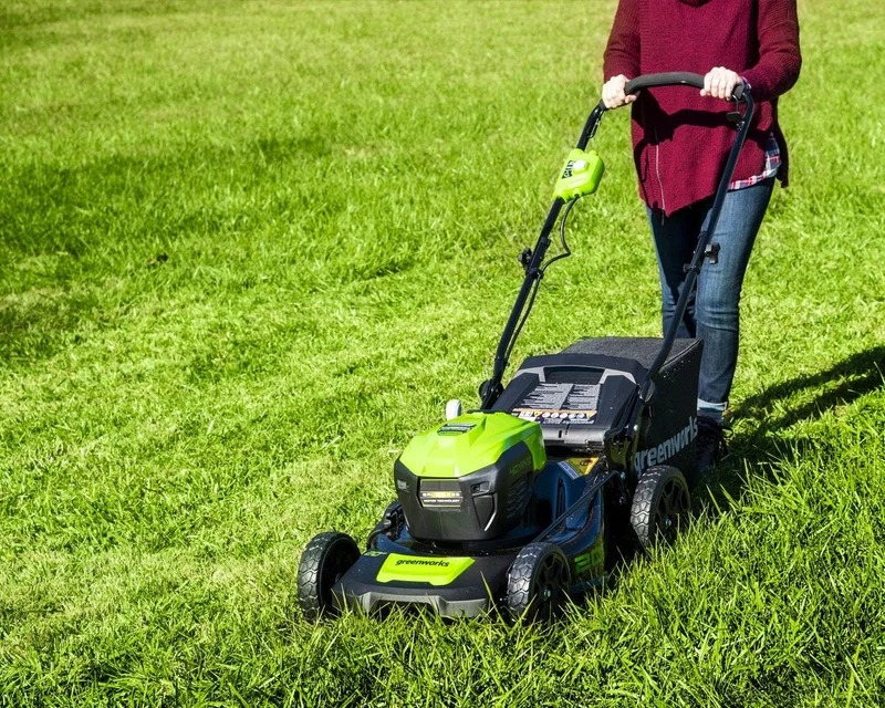 40V 20" Cordless Battery Push Lawn Mower 3PC Combo Kit, (1) 5.0Ah Battery: (1) 2.0 Ah Battery and (2) Chargers