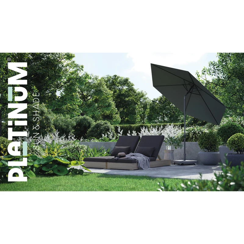Platinum Sun & Shade Ceramica 40 kg vulbare premium parasolvoet met zwenkwielen voor middenstokparasols
