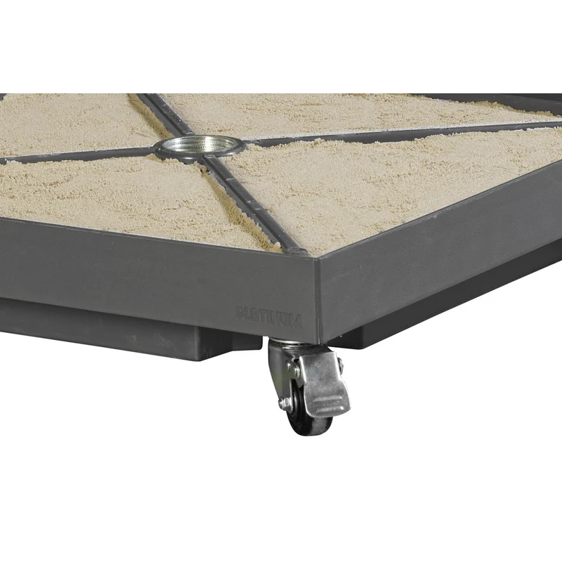 Platinum Sun & Shade Ceramica 40 kg vulbare premium parasolvoet met zwenkwielen voor middenstokparasols