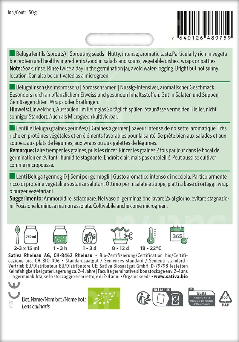 BIO Keimsaaten Belugalinsen