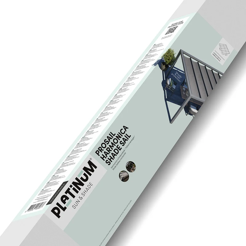 Platinum Sun & Shade Prosail waterproof harmonica schaduwdoek, B297xL397cm, Antraciet