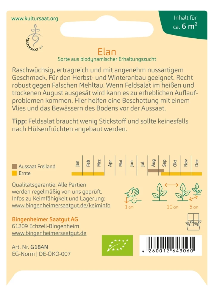 BIO Saatgut Feldsalat Elan