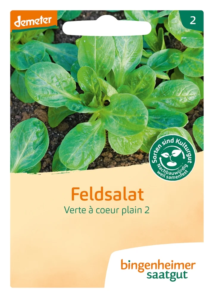 BIO Saatgut Feldsalat Dunkelgrüner Vollherziger